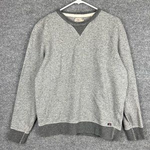 Faherty Men’s Crew Neck Sweatshirt Gray M Pullover Cotton Blend Logo